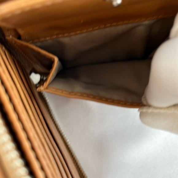 Coach Signature C Jacquard Fabric Zip Around Wallet Yellow with Leather trim - Picture 11 of 15